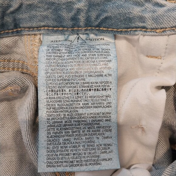 ZARA Jeans 00 Blue Faded Whiskers Wide Leg Tall High Waist 23 Cargo Teen - Picture 11 of 11